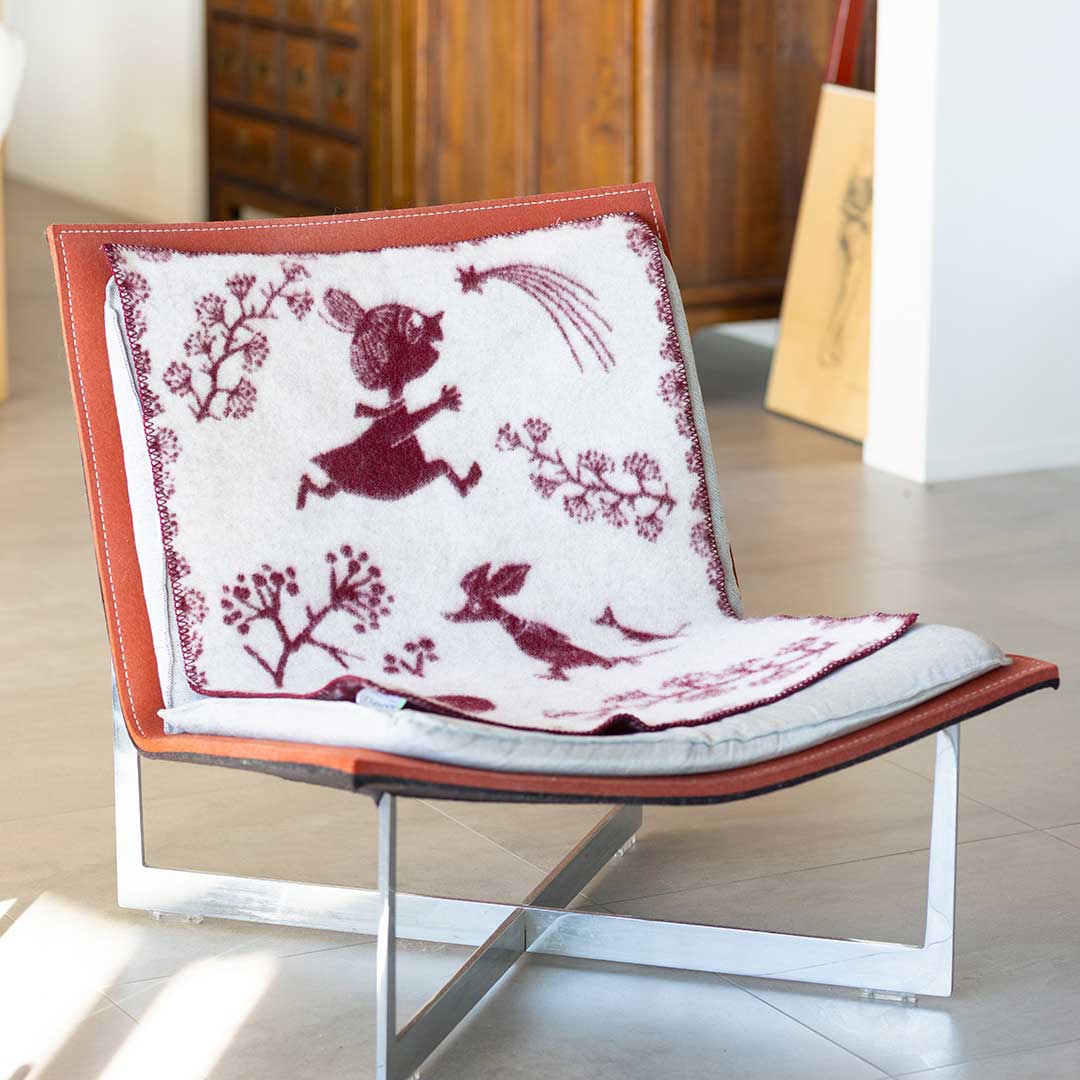 Moomin ムーミン KLIPPAN クリッパン ウールミニブランケット ( ムーミン ウィンターランド / 65×90cm / ディープレッド )