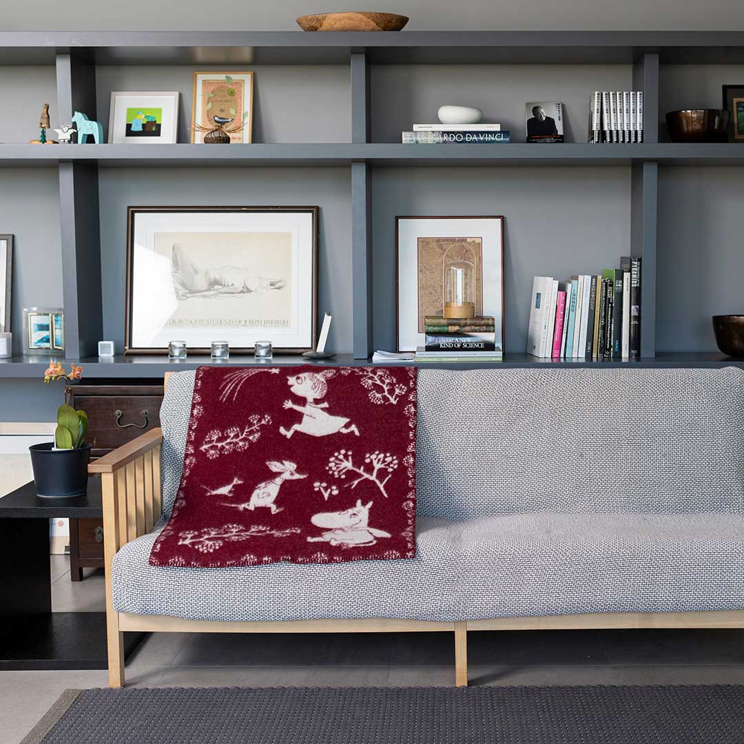 Moomin ムーミン KLIPPAN クリッパン ウールミニブランケット ( ムーミン ウィンターランド / 65×90cm / ディープレッド )