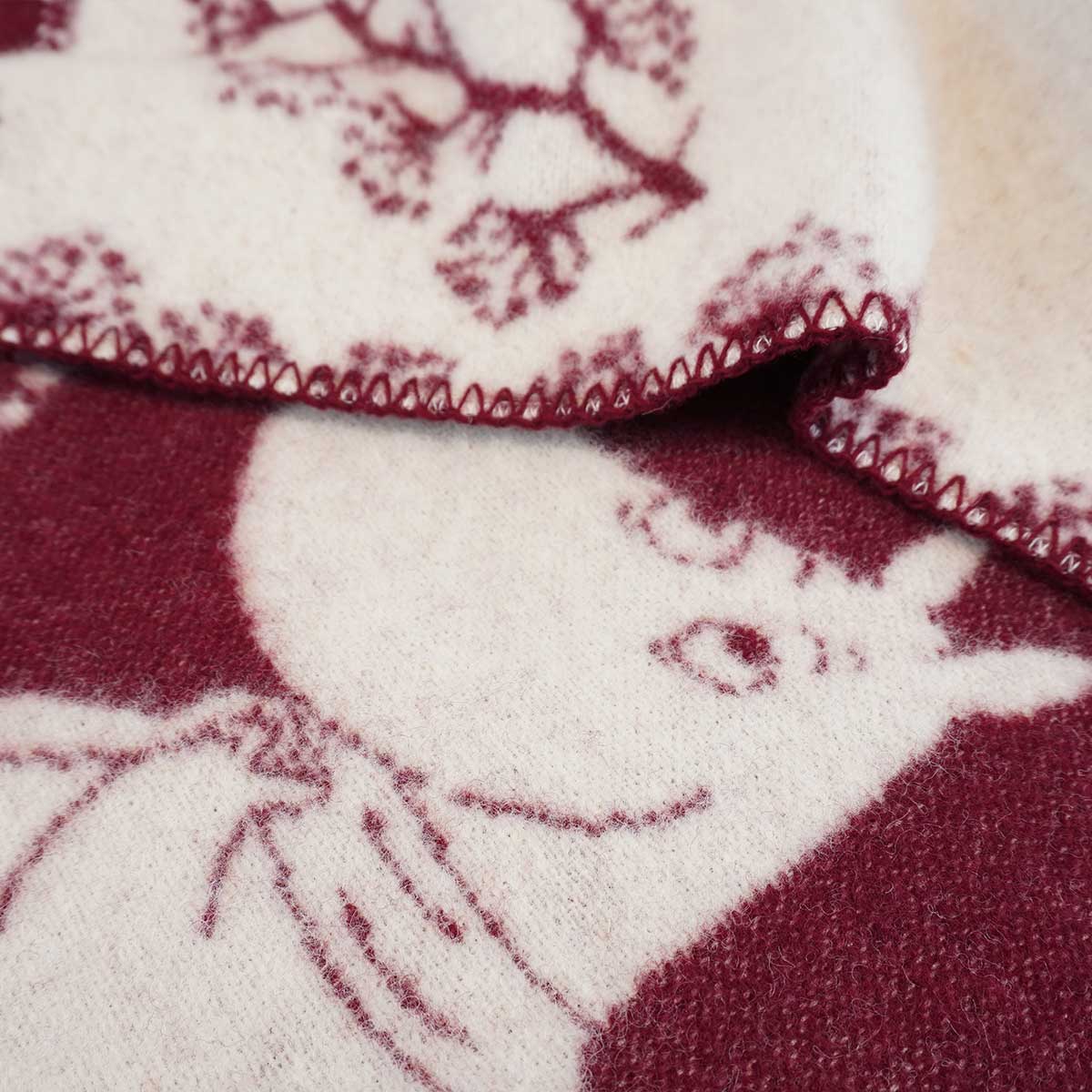 Moomin ムーミン KLIPPAN クリッパン ウールミニブランケット ( ムーミン ウィンターランド / 65×90cm / ディープレッド )