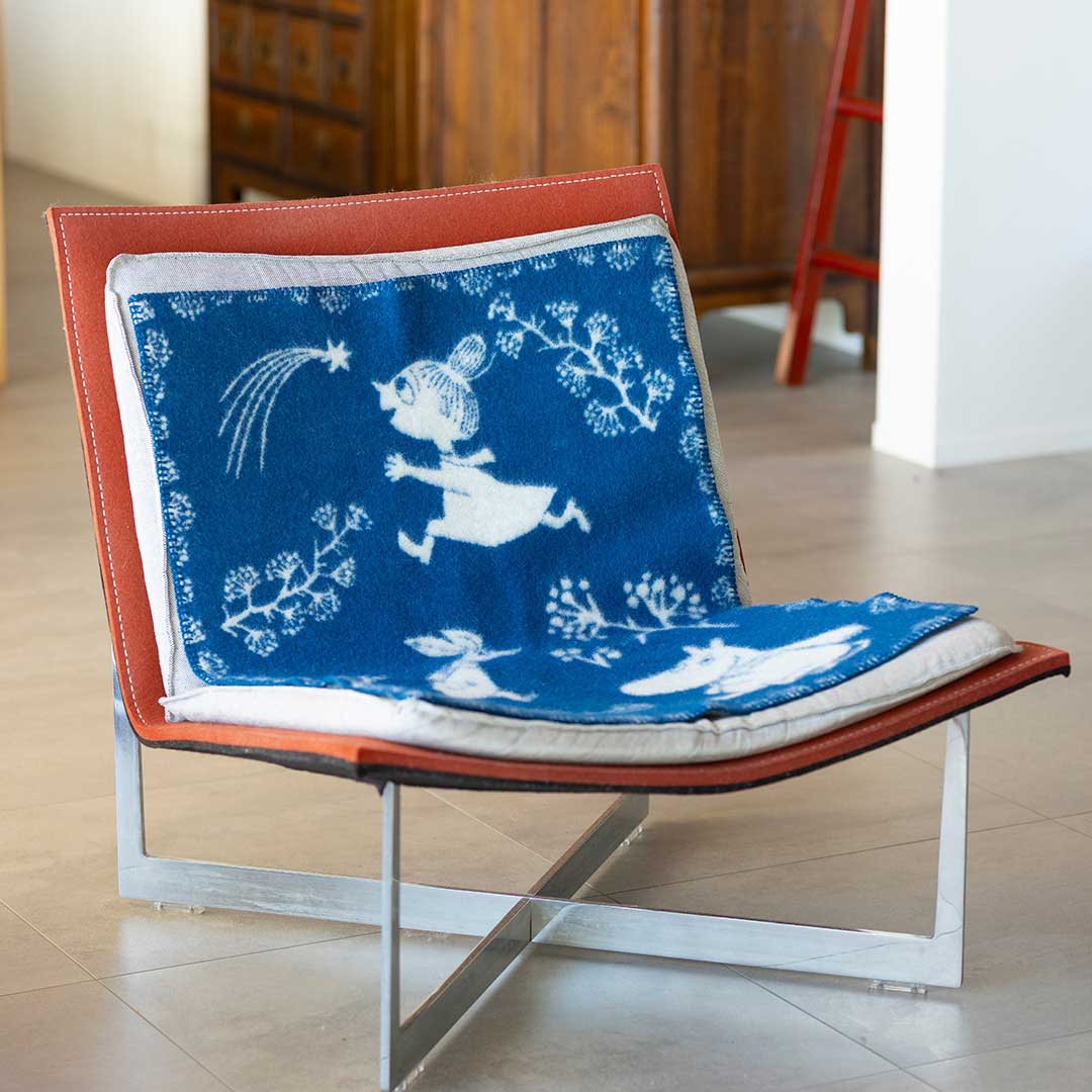 Moomin ムーミン KLIPPAN クリッパン ウールミニブランケット ( ムーミン ウィンターランド / 65×90cm / ディープブルー )