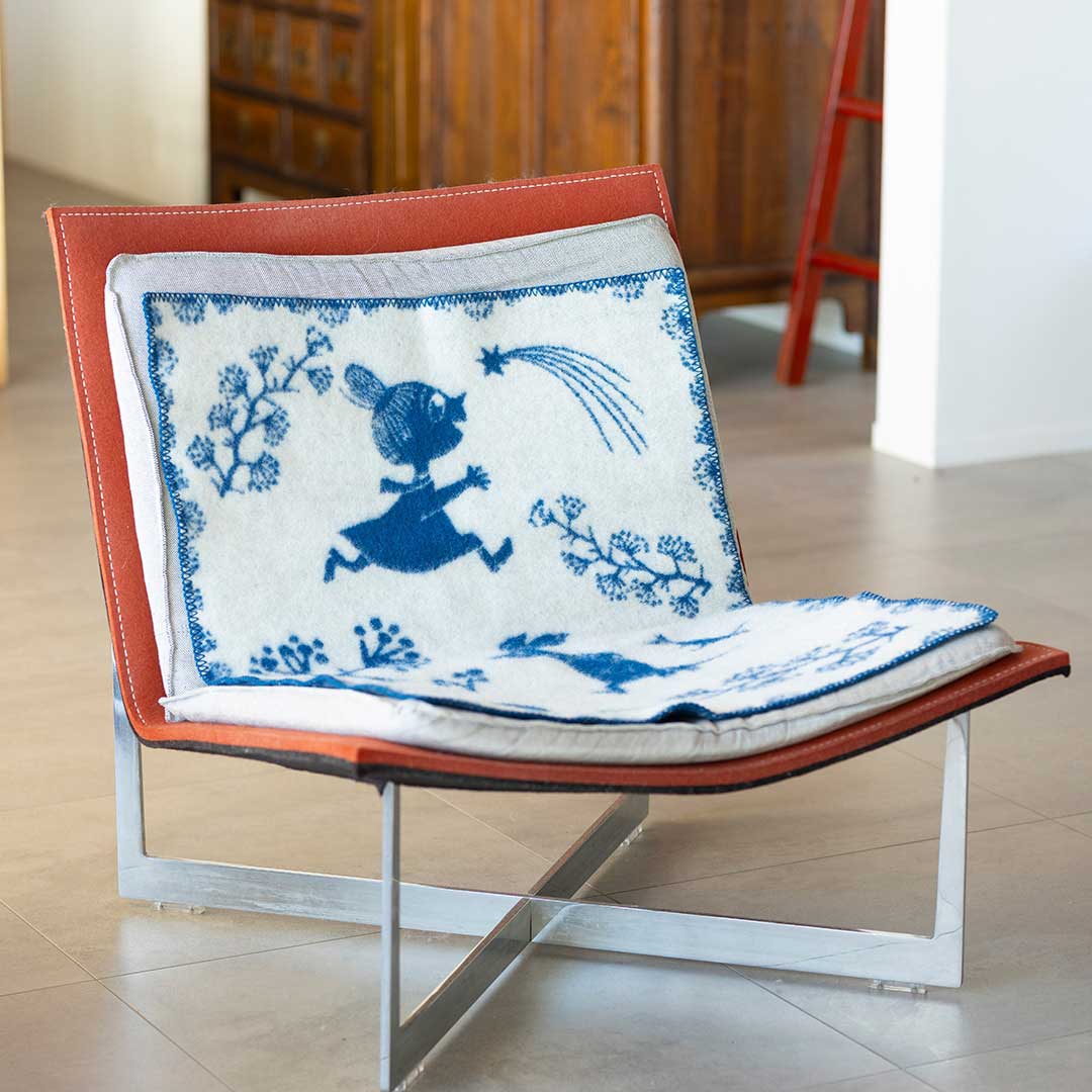 Moomin ムーミン KLIPPAN クリッパン ウールミニブランケット ( ムーミン ウィンターランド / 65×90cm / ディープブルー )