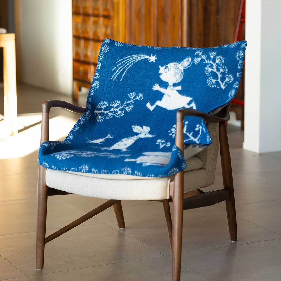 Moomin ムーミン KLIPPAN クリッパン ウールミニブランケット ( ムーミン ウィンターランド / 65×90cm / ディープブルー )