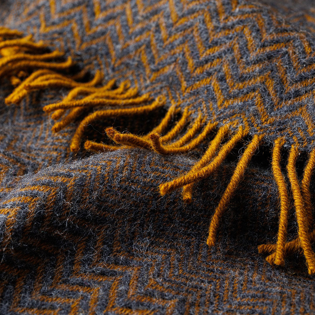 KLIPPAN クリッパン ウールストール ZIGZAG ( 65×200cm / ダークブラウン )