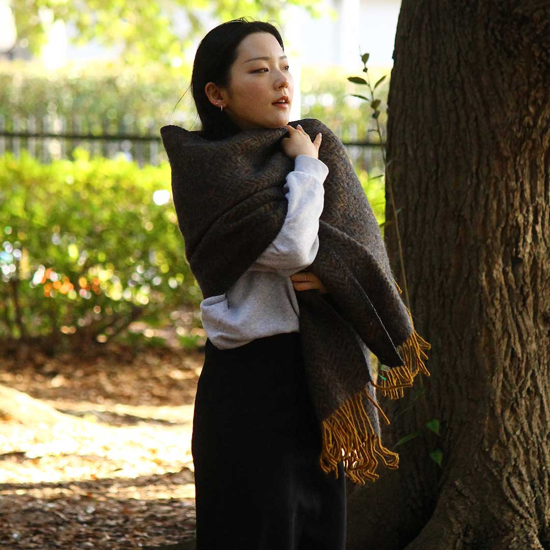 KLIPPAN クリッパン ウールストール ZIGZAG ( 65×200cm / ダークブラウン )