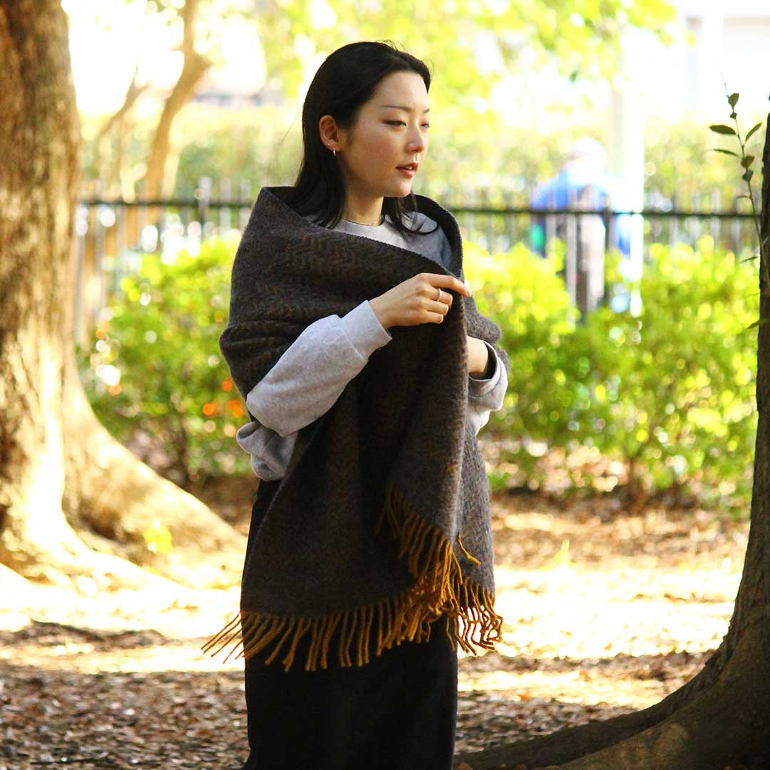 KLIPPAN クリッパン ウールストール ZIGZAG ( 65×200cm / ダークブラウン )