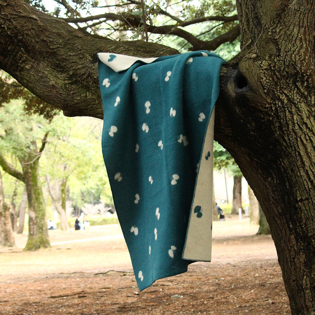 KLIPPAN クリッパン ウールシングルブランケット CHOUCHO ( 130×180cm / ブルーグリーン )