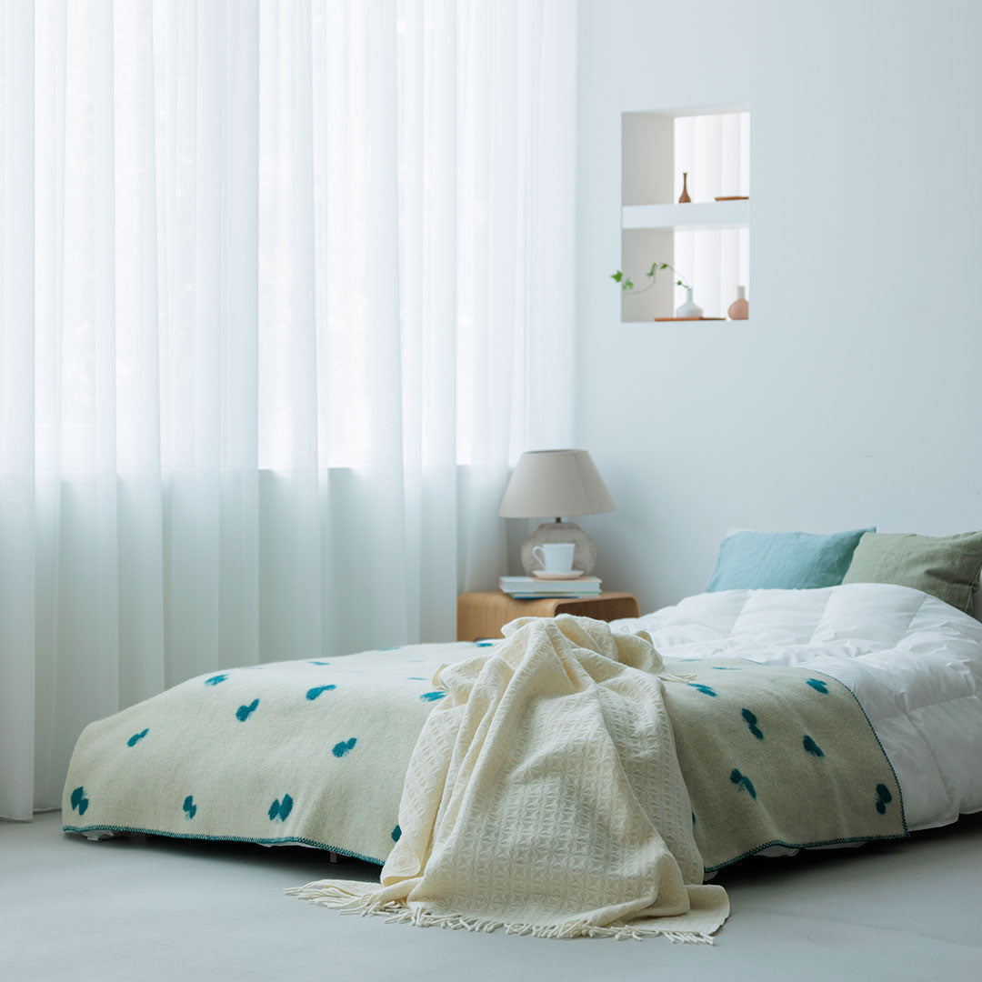 KLIPPAN クリッパン ウールシングルブランケット CHOUCHO ( 130×180cm / ブルーグリーン )