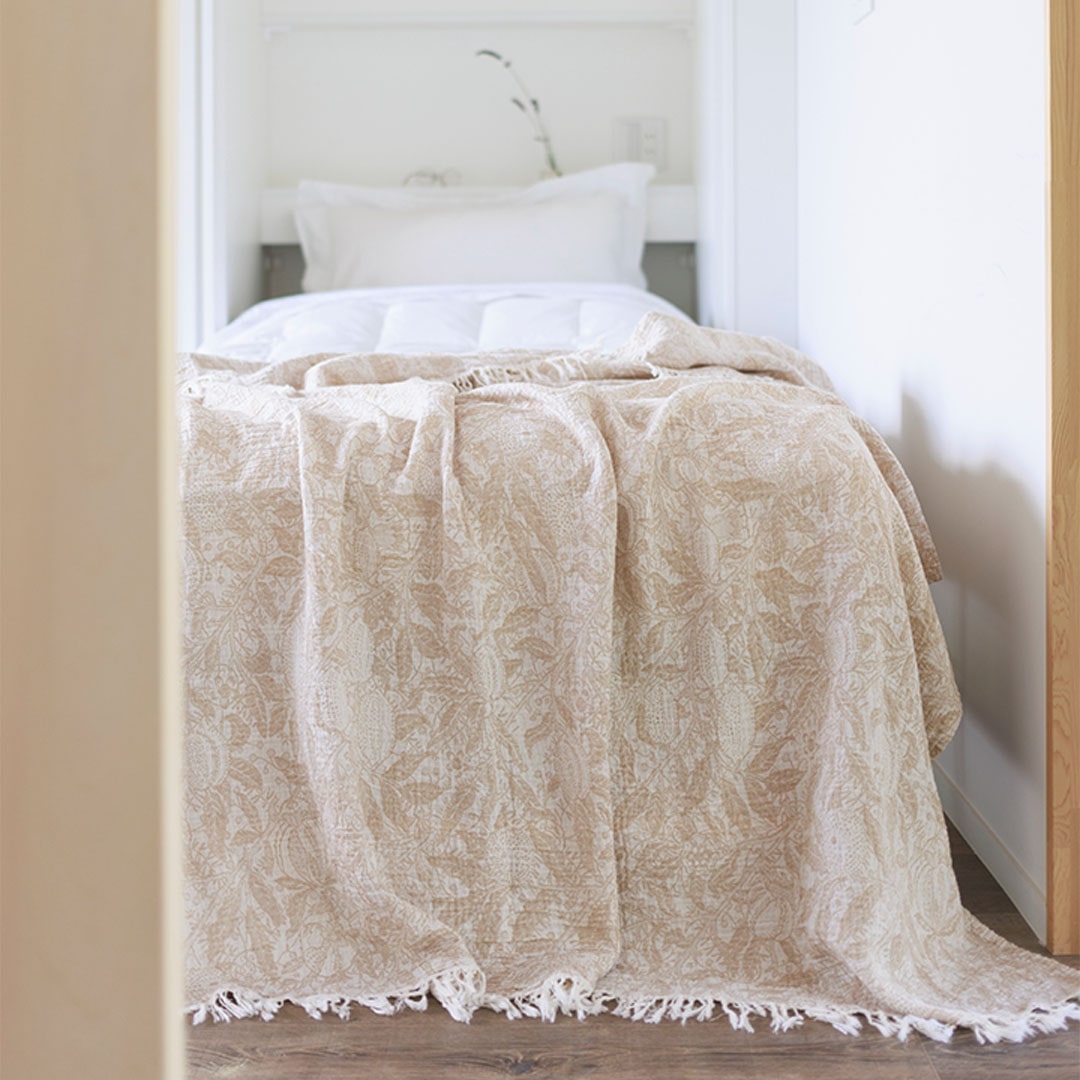 KLIPPAN クリッパン コットンスロー フルーツ ( 140×200cm / ベージュ )