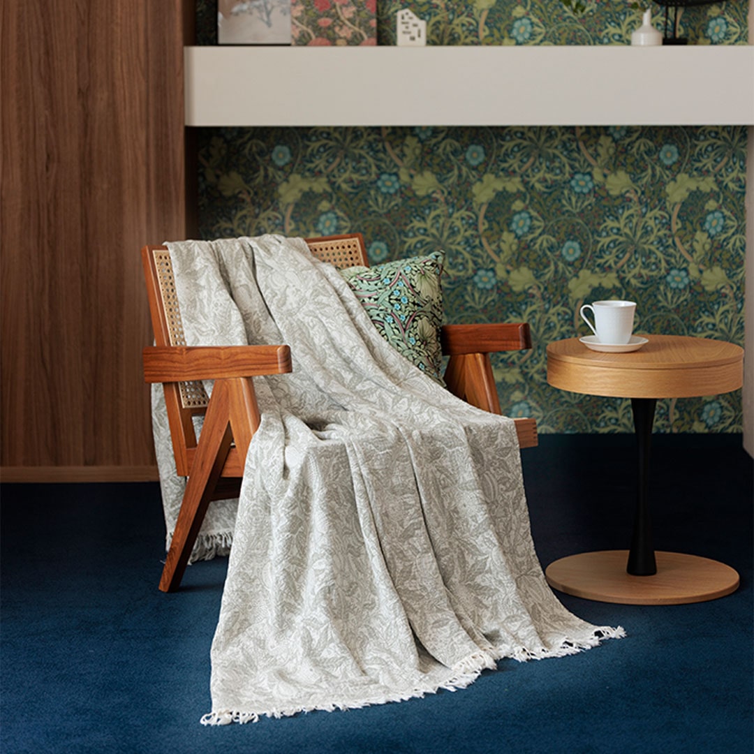 KLIPPAN クリッパン コットンスロー フルーツ ( 140×200cm / オリーブ )