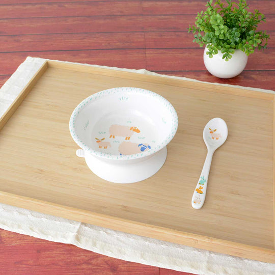 Petit Jour Paris プティジュールパリ 吸盤つきメラミンボウルとスプーンセット ( ファーム )