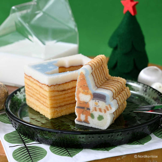 Katanukiya カタヌキヤ ノルディカニッセの型抜きバウム ( ミルク / 電飾にからまるサンタ )