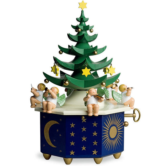 Wendt & K&uuml;hn ヴェント & キューン 木製オルゴール 天使とクリスマスツリー