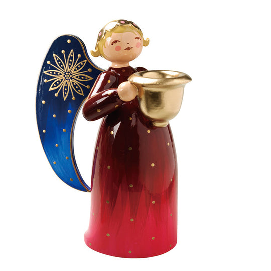 Wendt & K&uuml;hn ヴェント & キューン 木製人形グラデーションドレスの天使 ( キャンドルホルダー )