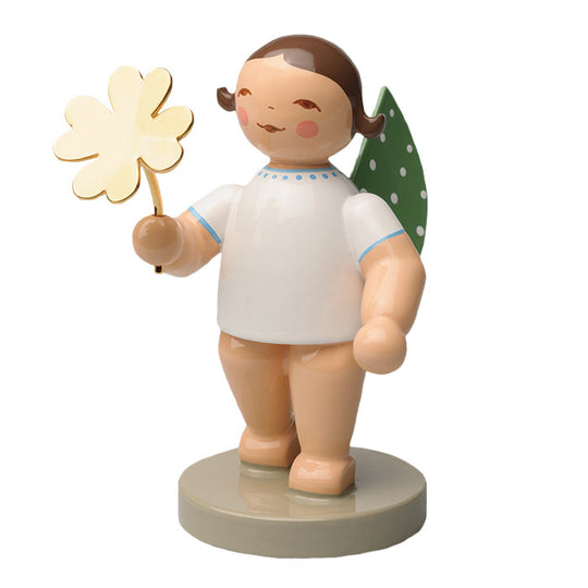 Wendt & K&uuml;hn ヴェント & キューン木製人形 ゴールドエディション ( 四葉のクローバーを持つ天使 )