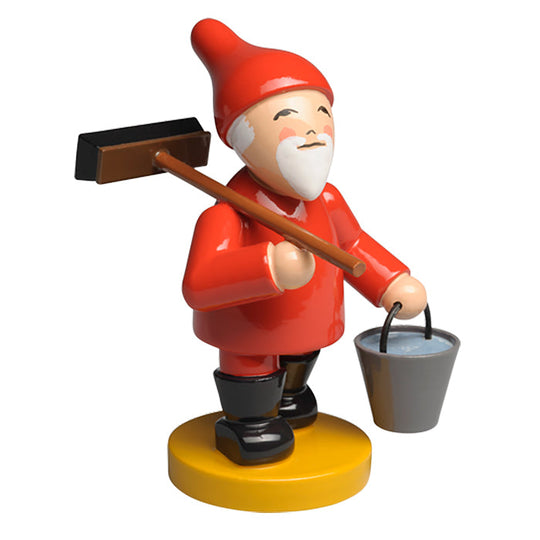 Wendt & K&uuml;hn ヴェント & キューン 木製人形ブロッサムフレンズ ( お手伝いの妖精”ノーム”ブラシとバケツ )