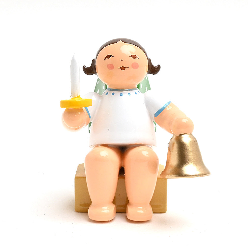 Wendt & Kuhn ヴェント & キューン 木製人形ベルとキャンドルを持つ天使