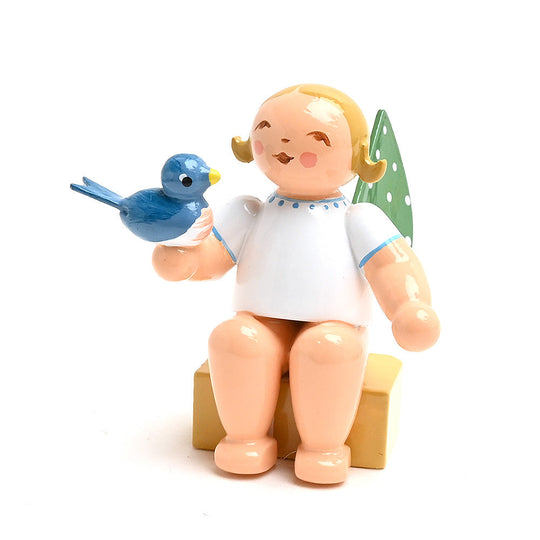 Wendt & K&uuml;hn ヴェント & キューン 木製人形 小鳥と話す天使