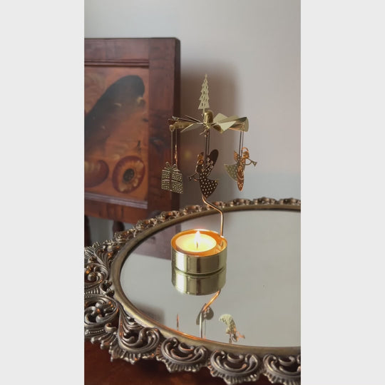 Pluto Design プルート・デザイン ロータリーキャンドルホルダー ( クリスマスノエル / ゴールド )