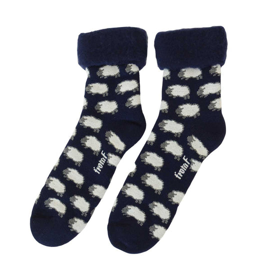 from F フロムエフ もこもこソックス ( lammas - L ひつじ / ネイビー / 26～28.5cm )