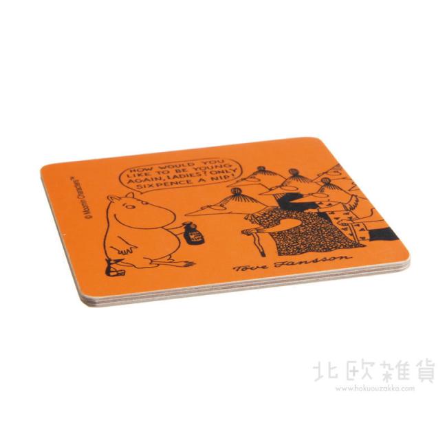 Moomin ムーミン Opto Design オプトデザイン 木製コースター ( Sixpence / 9×9cm )