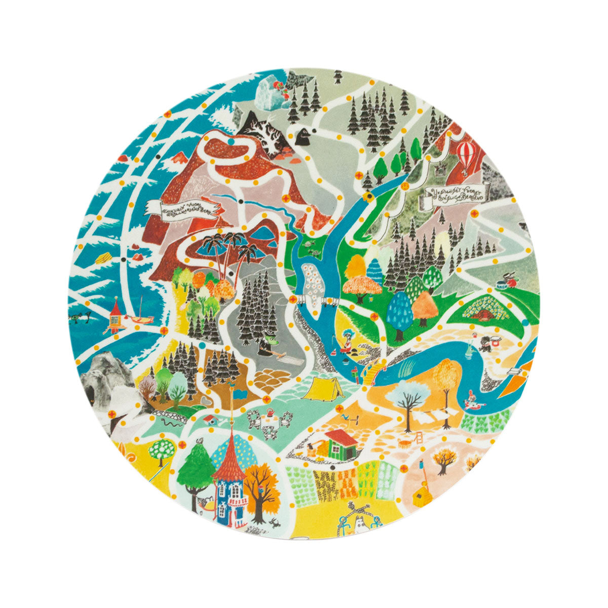 Moomin ムーミン Opto Design オプトデザイン ポットコースター ( ムーミン地図 )