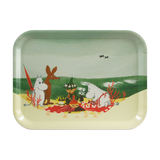 Moomin ムーミン Opto Design オプトデザイン 木製トレイ S ( ムーミンビーチ ピクニック / 27×20cm )