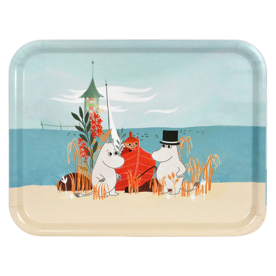 Moomin ムーミン Opto Design オプトデザイン 木製トレイ L ( #OURSEA / 43×33cm)