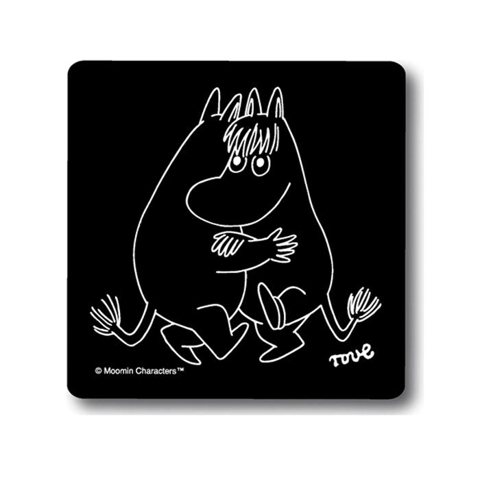 Moomin ムーミン Opto Design オプトデザイン 木製コースター ( Dancing black / 9×9cm )