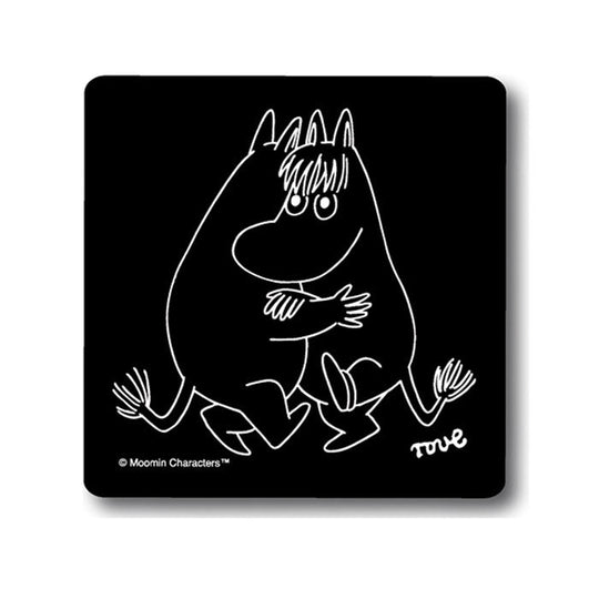 Moomin ムーミン Opto Design オプトデザイン 木製コースター ( Dancing black / 9×9cm )