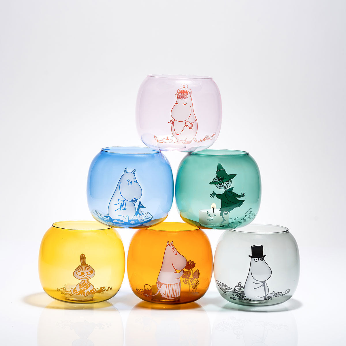 MUURLA キャンドルホルダー ガラス製 クリアカラー 5個セット ムールラ Moomin ムーミン Muurla ムールラ キャンドルホルダー ( ムーミンママ