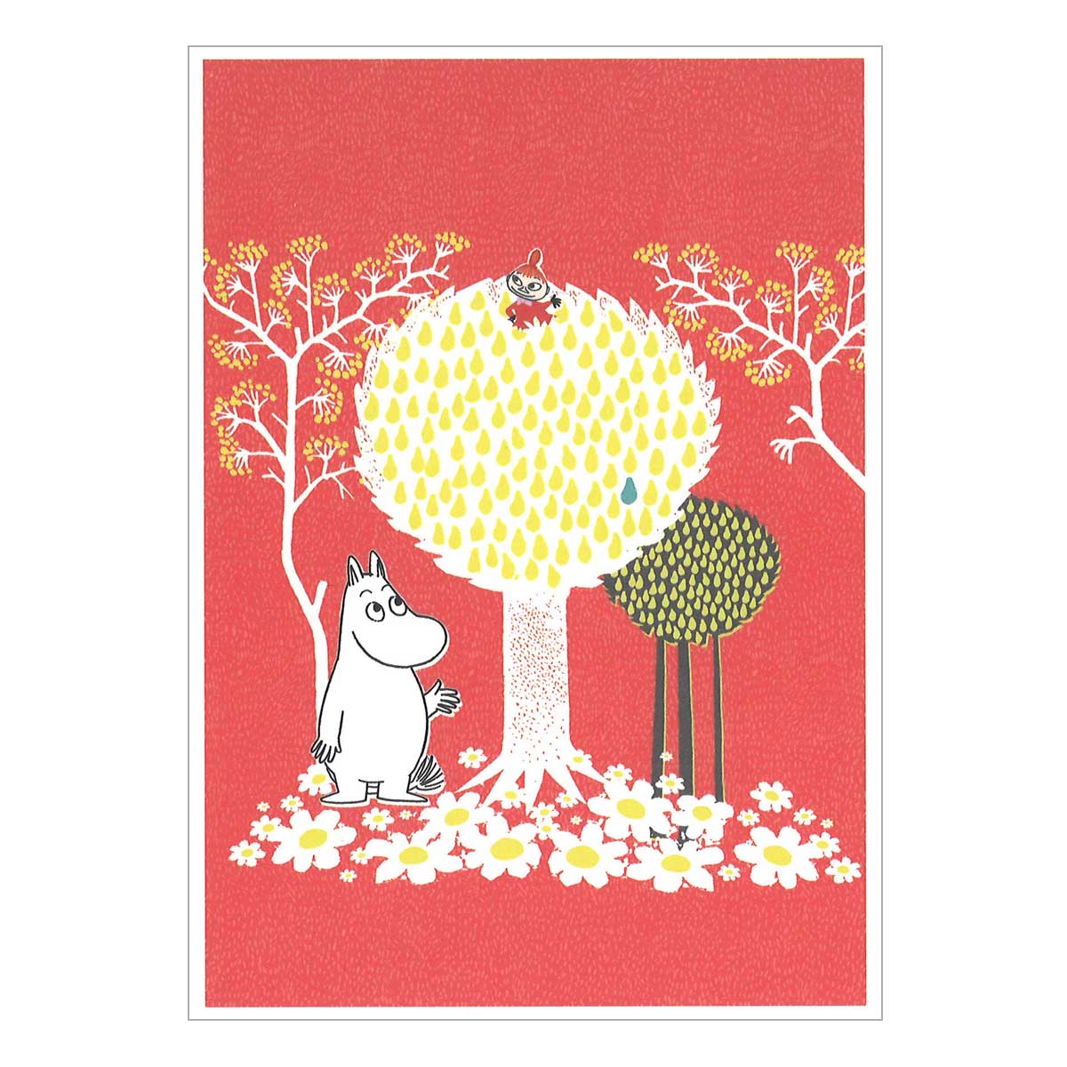Moomin ムーミン Karto カルト ポストカード ( ムーミンと木の上のリトルミイ / レッド )