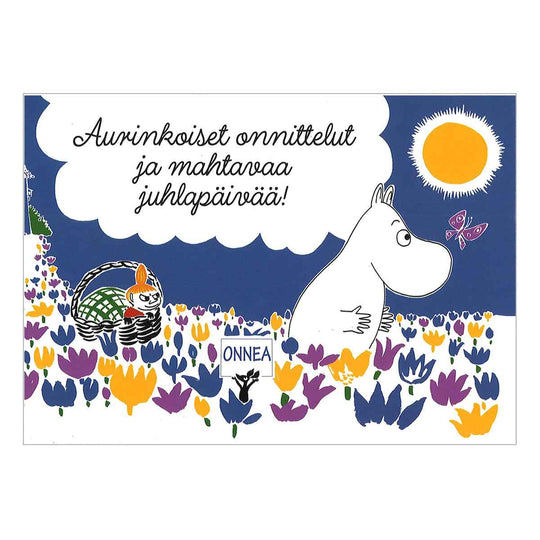 Moomin ムーミン Karto カルト ポストカード ( お花畑のムーミンとリトルミイ / ブルー )