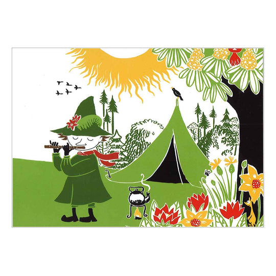 Moomin ムーミン Karto カルト ポストカード ( 笛を吹くスナフキン / グリーン )