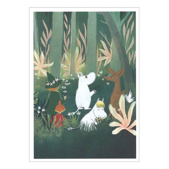 Moomin ムーミン Karto カルト ポストカード ( 森の中のムーミンと仲間達 )