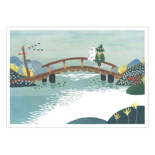 Moomin ムーミン Karto カルト ポストカード ( 橋の上のムーミンとスナフキン )