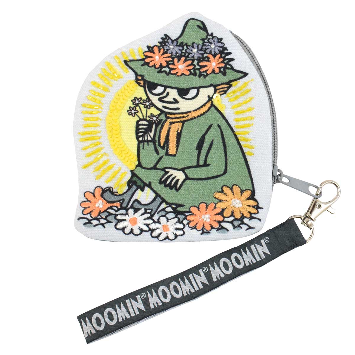 Moomin ムーミン House of Disaster ハウス オブ ディザスター 刺繡入りコットンコインケース ( スナフキン )