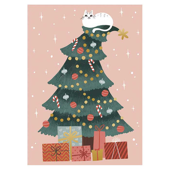 Putinki プティンキ クリスマスポストカード ( kaisu Sandberg / ツリーに乗るネコ )