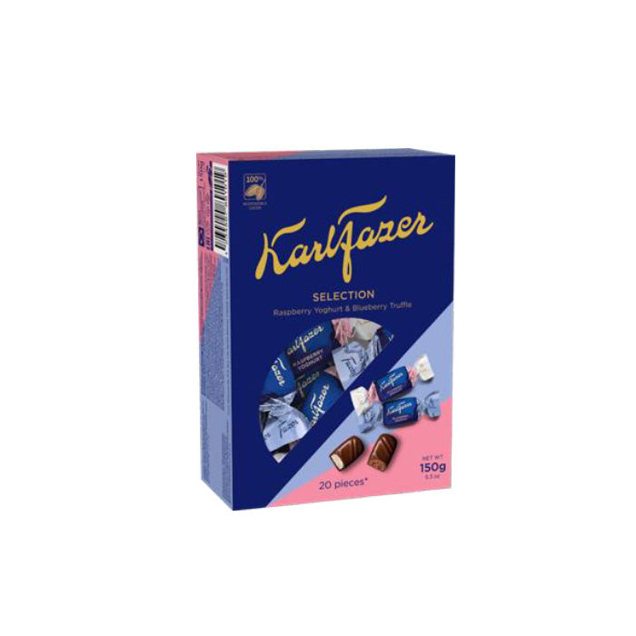 Fazer ファッツェル KarlFazer ラズベリーヨーグルト＆ブルーベリーチョコレート ( 箱入り / 150g )｜北欧雑貨