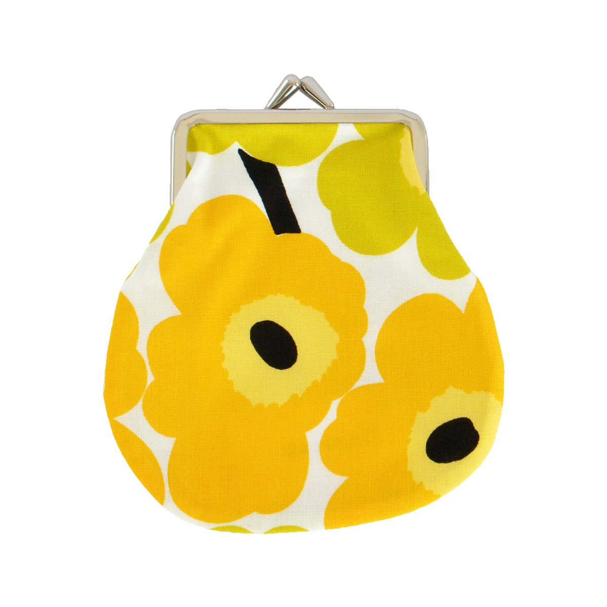 marimekko マリメッコ Mini Unikko ミニ・ウニッコ Pieni Kukkaro がま口ポーチ ( ホワイト×ライム )