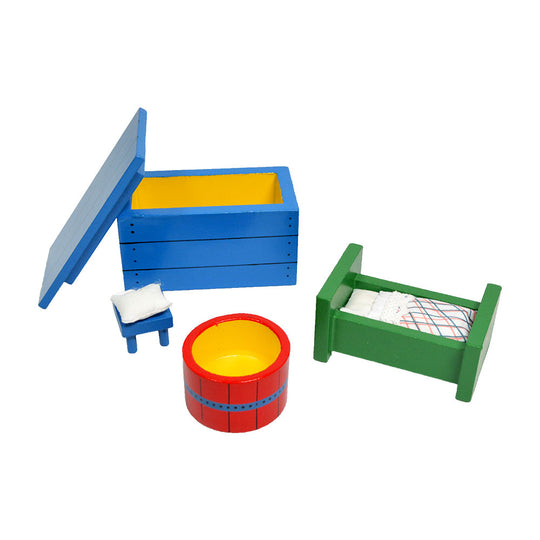 Pippi ピッピ MICKI ミッキ 家具セット2（ミスターモンキーニルソンのベッド、イス、桶、箱）