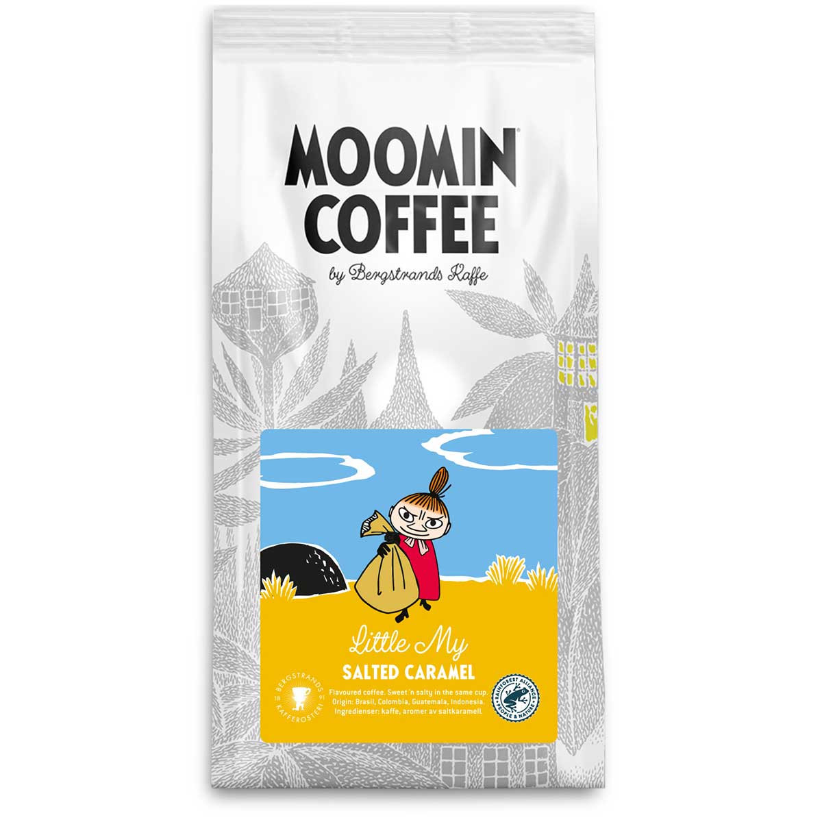 Moomin ムーミン Bergstrands Kafferos ベルグストランドコーヒー ムーミンフレーバーコーヒー( リトルミイ / ソルティキャラメル /250g )
