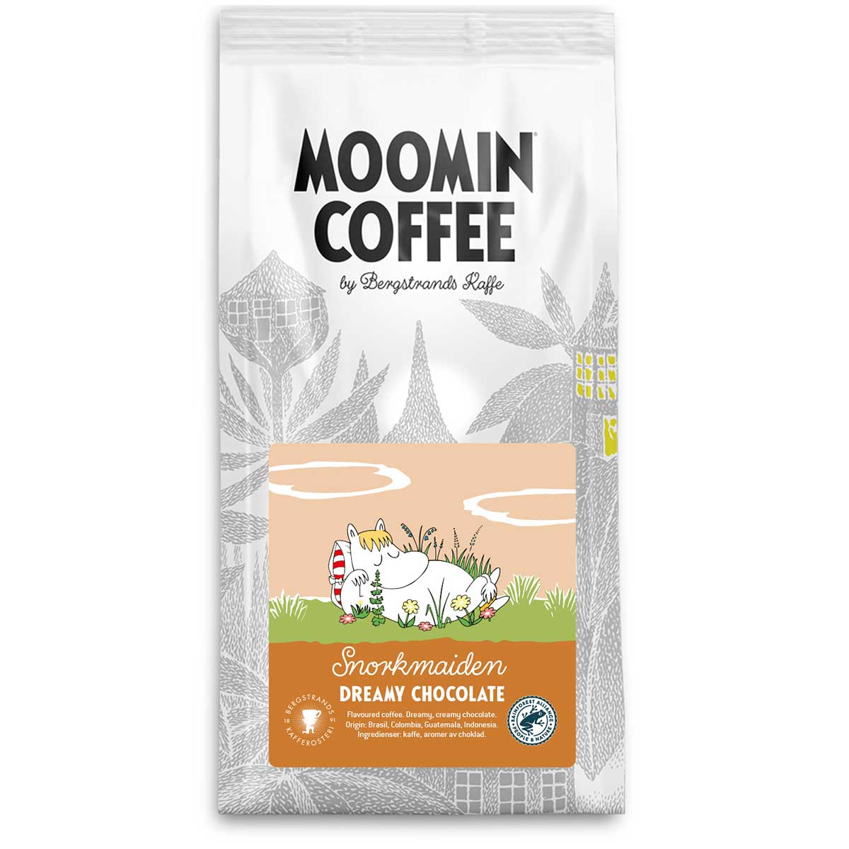 Moomin ムーミン Bergstrands Kafferos ベルグストランドコーヒー ムーミンフレーバーコーヒー（ スノークのおじょうさん / ドリーミーチョコレート / 250g