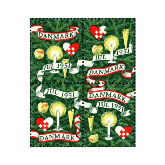 Danish Christmas Seals デンマーク クリスマス シール（1951年/4枚カット）