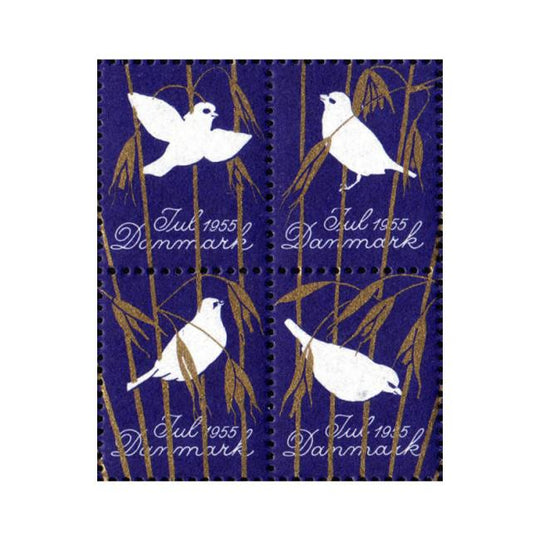 Danish Christmas Seals デンマーク クリスマス シール（1955年/4枚カット）