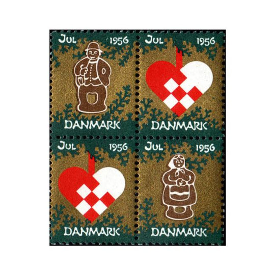 Danish Christmas Seals デンマーク クリスマス シール（1956年/4枚カット）