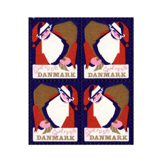 Danish Christmas Seals デンマーク クリスマス シール（1958年/4枚カット）
