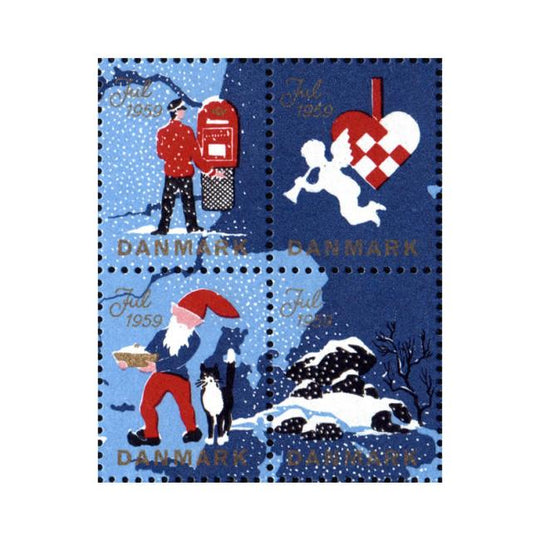 Danish Christmas Seals デンマーク クリスマス シール（1959年/4枚カット）