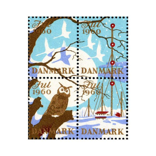 Danish Christmas Seals デンマーク クリスマス シール（1960年/4枚カット）