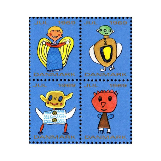 Danish Christmas Seals デンマーク クリスマス シール（1969年/4枚カット）