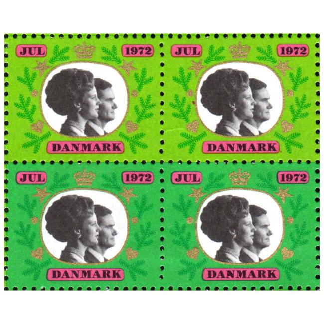 Danish Christmas Seals デンマーク クリスマス シール（1972年/4枚カット）